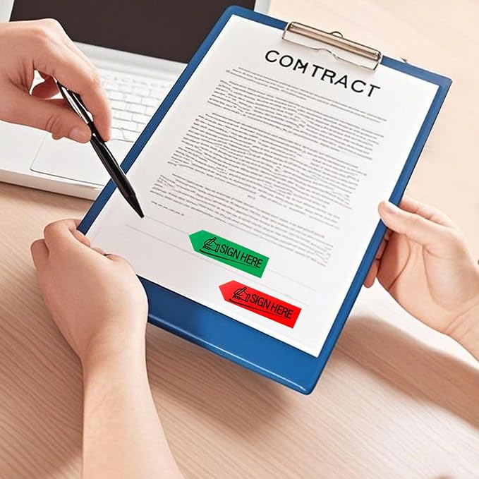 800 Sheets Sign Here Index Marker, Assorted Colors Sign Here Tabs Sign Post Here Index, Flags Vital Signs Sticky Notes for documents notebooks Contracts, Books,Files or Notary Supplies