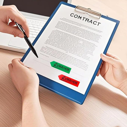 800 Sheets Sign Here Index Marker, Assorted Colors Sign Here Tabs Sign Post Here Index, Flags Vital Signs Sticky Notes for documents notebooks Contracts, Books,Files or Notary Supplies