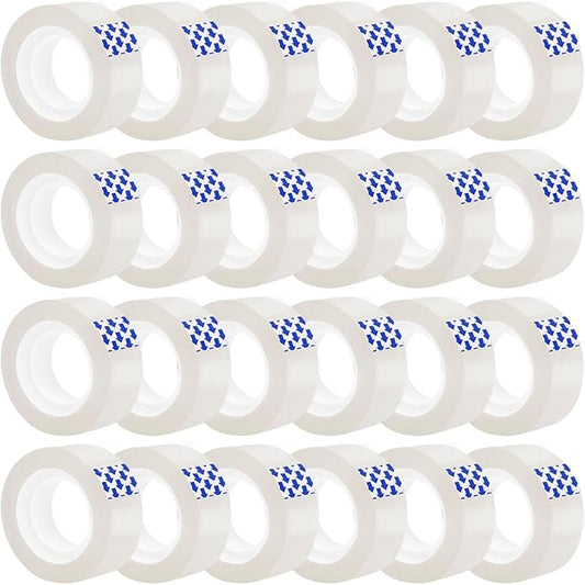 24 Rolls Clear Tape, Transparent Tape Refills for Dispenser, 1 Inch Core, 3/4 x 800 Inches, Strong Adhesive for Gift Wrapping, Office, School, Home, Desk Supplies & Crafts