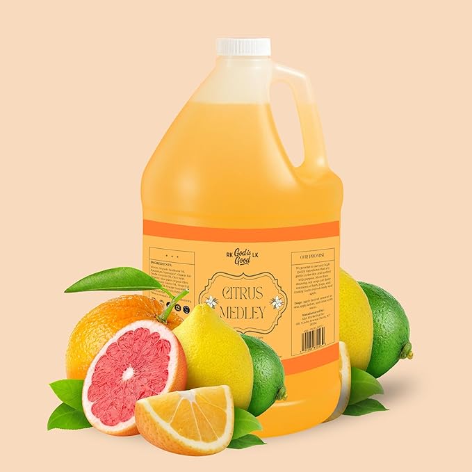 CITRUS MEDLEY Thick Hand Soap with Organic Ingredients – 1 Gallon Refill (128 fl oz / 3.78 L). Castile liquid soap with aloe vera & organic essential oils. Natural, moisturizing, made in USA.