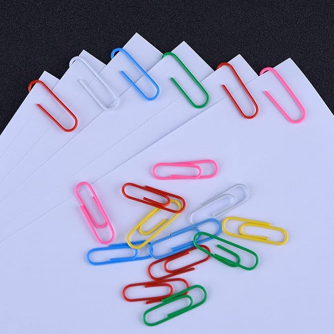 Yarlung 900 Pieces 2 Inch Jumbo Paper Clips, Vinyl Coated Large Paperclips for Office, School Document Organizing, Non-Skid, 6 Colors