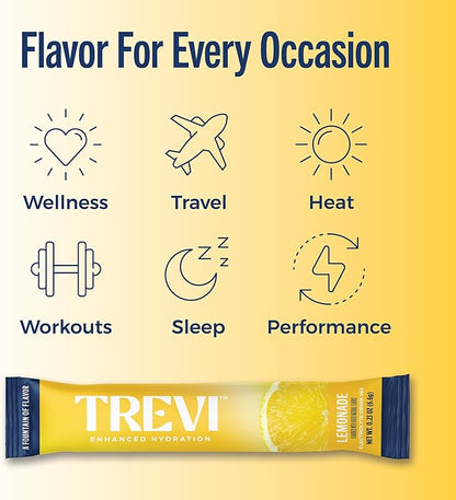 TREVI™ Sugar Free Electrolytes - Drink Mix Hydration Powder Packets - 8 Count - Lemonade