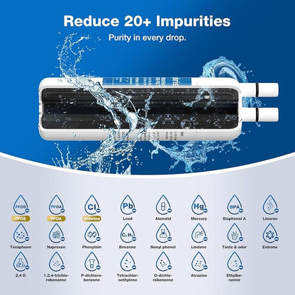 W10295370A Water Filter for Everydrop filter 1 Whirlpool Refrigerator Replacement Compatible with EDR1RXD1, Filter 1, WHR1RXD1, W10295370, KAD1RXD1, P8RFWB2L, P8WB2L, P4RFWB (White, 2 Pack)