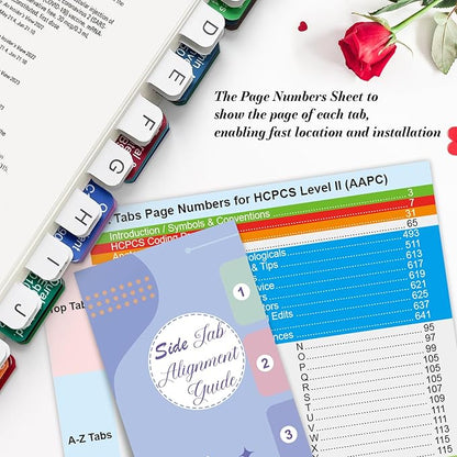 Index Tabs for AAPC Version HCPCS Level II 2025, Upgraded Complete Book Tabs Set (Book not Included), Color-Coded Tabs for Every Chapter with Code Ranges, Laminated & Waterproof & Repositionable