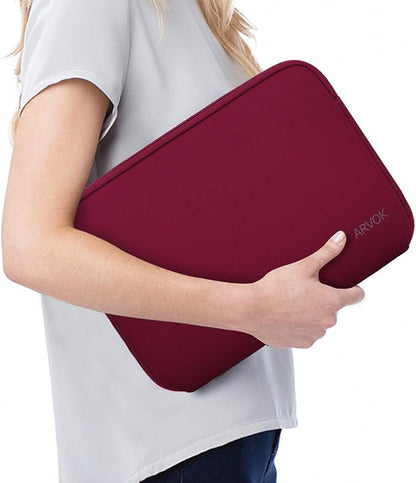 Arvok 11 11.6 12 Inch Laptop Sleeve Case for MacBook Air 12, Water-Resistant Neoprene Notebook Computer Tablet Sleeve, Carrying Bag Cover for Chromebook/HP/Dell/Lenovo/Asus/Acer, Wine Red