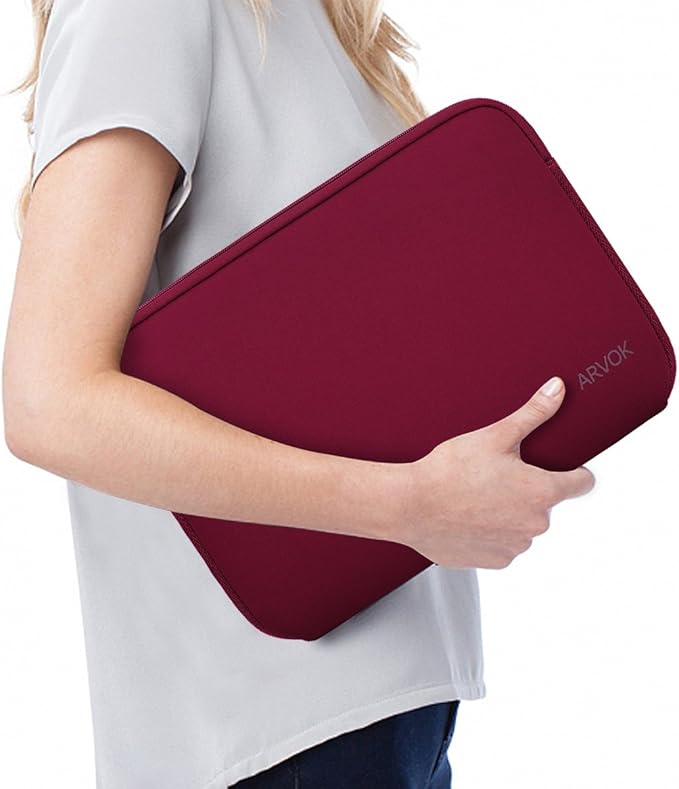 Arvok 17-17.3 Inch Laptop Sleeve Multi-Color & Size Choices Case/Water-Resistant Neoprene Notebook Computer Pocket Tablet Briefcase Carrying Bag/Pouch Skin Cover for HP/Dell/Lenovo/Asus/Acer Wine Red