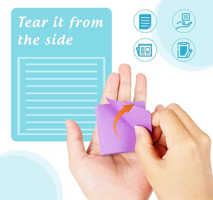 12 Pads Mini Sticky Notes 2 x 2In,12 Bright Colorful Sticky Note Pads 50 x 50mm,1200 Sheets Small Posted Notes,100 Sheets/Pad Super Sticking Power Memo Pads Bulk for School,Offices & Home Use