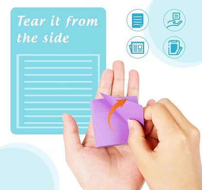 12 Pads Mini Sticky Notes 2 x 2In,12 Bright Colorful Sticky Note Pads 50 x 50mm,1200 Sheets Small Posted Notes,100 Sheets/Pad Super Sticking Power Memo Pads Bulk for School,Offices & Home Use