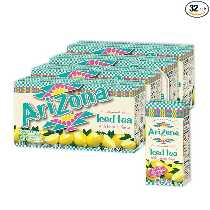 Arizona Decaffeinated Lemon Tea, 6.75 Fl Oz, Pack of 32