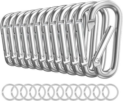 Carabiner Keychain Clip -3" Aluminum Carabiner D Ring, Caribeener Clips, Spring Snap Hook for Keychain Clip