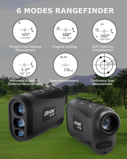 X1 Golf Rangefinder with Slope, Flagpole Lock and Vibration, 660/1100YDS Laser Rangefinder for Golfing & Hunting, Rechargeable Laser Range Finder Distance Measuring with High-Precision