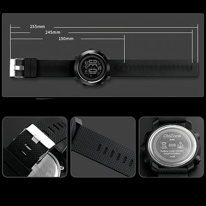Digital Watch Sports Waterproof Military Back Light Small Watch for Men Black 1426