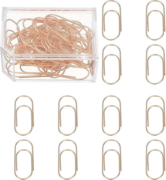 PATIKIL 50 Pcs Paper Clip, 2inch Non-Skid Metal Paper Clamp Clips Large for Office Supplies Craft Scrapbook Document Note Sorting, Electroplating, Rose Gold