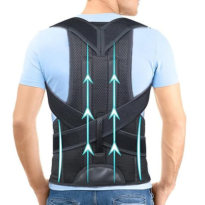 PAZAPO Posture Corrector for Men and Women - Back Brace Full Back Support Straightener for Hunchback - Upper and Lower Lumbar to Relieve,Small(24-29 Inches)