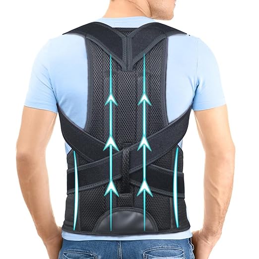 PAZAPO Posture Corrector for Men and Women - Back Brace Full Back Support Straightener for Hunchback - Upper and Lower Lumbar to Relieve,Large(33-37 Inches)