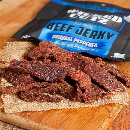 Wicked Cutz Original Peppered Beef Jerky, 36g Protein Per Bag, Tender & Easy to Chew Alternative to Beef Sticks, USA Made High Protein Carnivore Snacks (2 Bags)