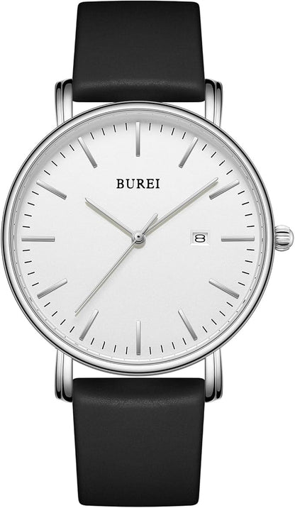 BUREI Men Wrist Watches Fashion Minimalist Analog Quartz Waterproof Watches for Men
