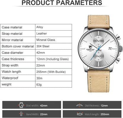 GOLDEN HOUR Mens Watch Fashion Sleek Minimalist Quartz Analog Mesh Stainless Steel Waterproof Chronograph Watches for Men with Auto Date
