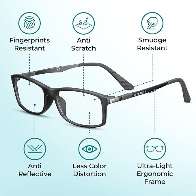Prospek Blue Light Glasses for Woman and Men – Superior 99% HARMFUL Blue Light Blocking Computer Glasses, DYNAMIC Anti-Glare Bluelight Reading Glasses, Regular, No Magnification