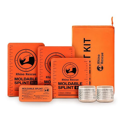 RHINO RESCUE First Aid Splint 36" X 4.3" Orange-Gray, Keep Bones in Position (6, Splint Bundle)