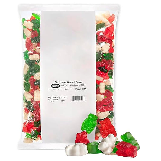 Albanese Worlds Best, Holiday Candy, Christmas Bear Gummies, 5lb Bag, Great Stocking Stuffers, Gluten-Free