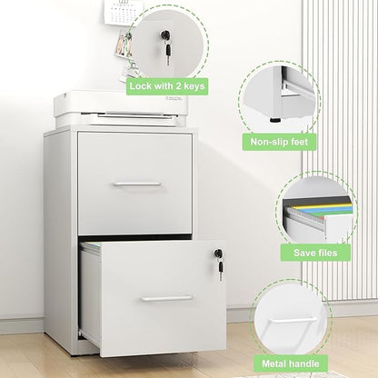 Metal File Cabinet with Drawer Heavy Duty Home Office Steel Vertical Filing Lockable Cabinets for Legal/Letter Size,Assembly Required