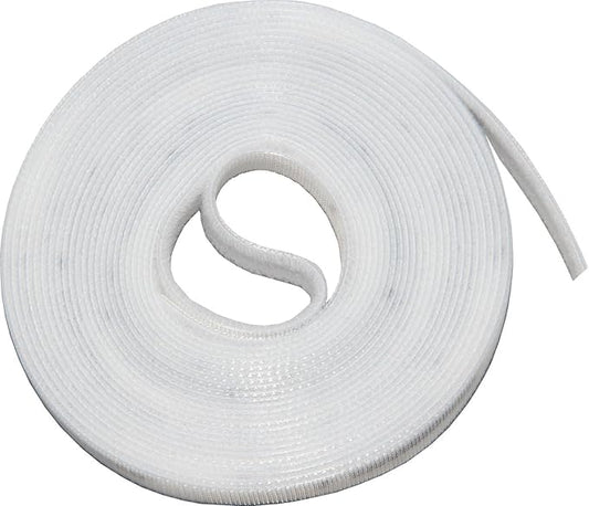 16ft x 1/2 inch Hook Loop Cable Ties Roll | ENVISIONED Multipurpose Fastening Reusable Straps | Cut-to-Length Self Gripping Fastener | Cable Management Tape (White)