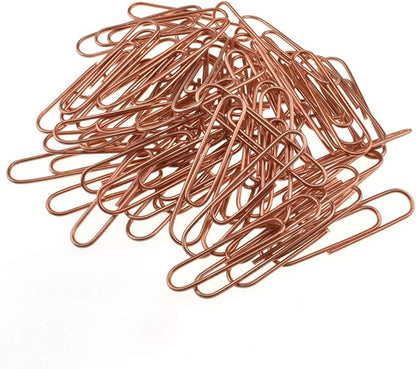 HAHIYO Paper Clips Large 2 inches Length Rose Gold Paperclips Vinyl Coated Prevent Scratching Tearing The Pages Sturdy for Bookmark Organize Home Office School 80 Pack