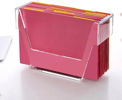 DINGHUO Hanging File Folder Frame, Legal Size Hanging File Organizer, Acrylic File Holder Filing Organizer Box Storage for Desk, Home Office, School - 1 Pack