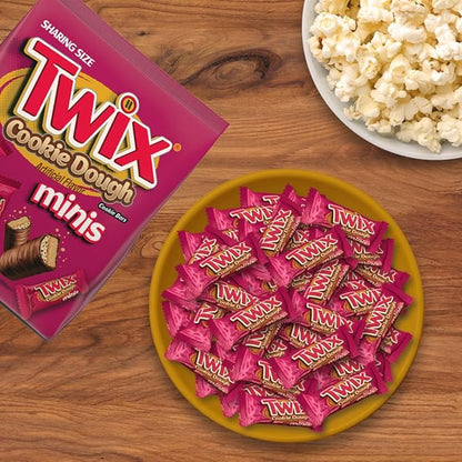 TWIX Minis Cookie Dough Milk Chocolate Bars, Sharing Size, 7.7 oz Bags (Pack of 8)
