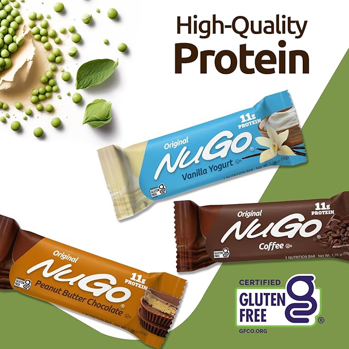 NuGo Protein Bar, Dulce De Leche, 15g Protein, Gluten Free, 15 Count