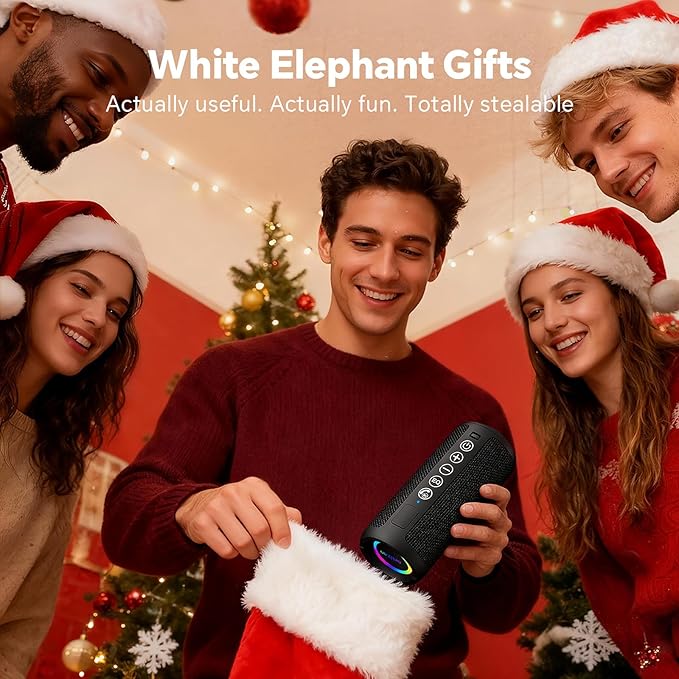 Ortizan Portable Bluetooth Speaker (1nd Gen), IPX7 Waterproof, Wireless, Big Sound and Deep Bass, TWS Pairing, 30Hrs of Playtime, Valentines Day Gifts for Him, Birthday Gifts for Men Women - Black
