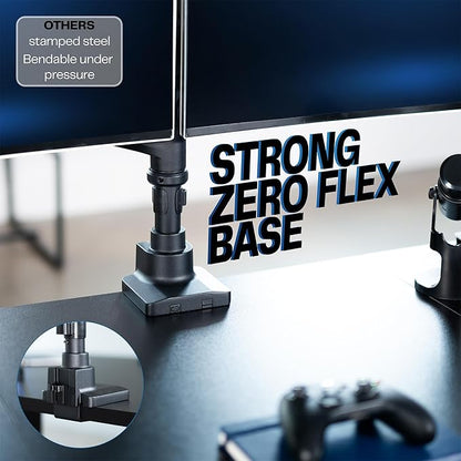 VIVO Pneumatic Arm Quad Ultrawide Monitor Extra Tall Desk Mount for Up to 49 inch Screens Individual Arm Capacity, Max 38 inch Screens for 4 Ultra Wides Up to 44 lbs, Black, STAND-V400D