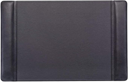 Dacasso Black Leather 22" x 14" Side Rails Desk Pad