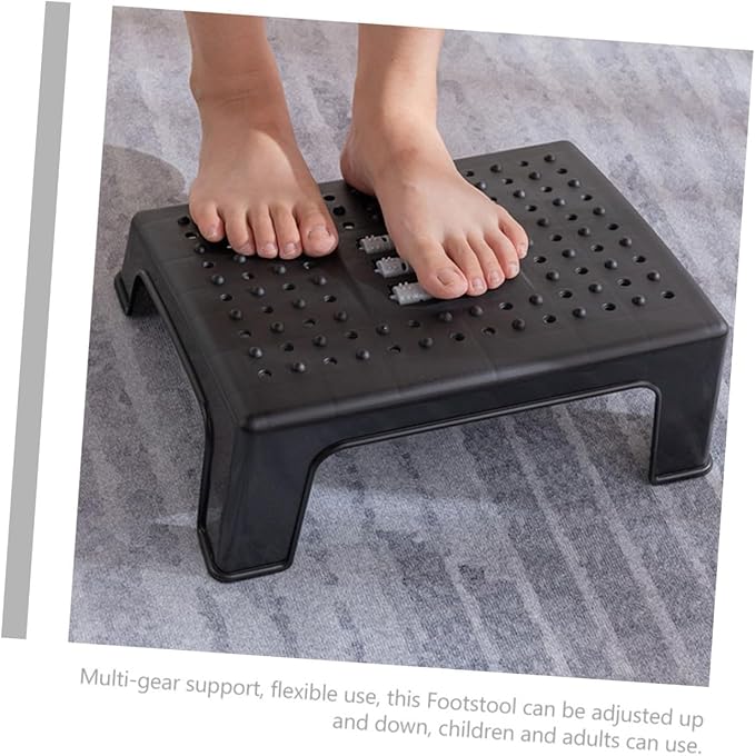 Non-Slip Footstool Under Desk Footrest for Leg Support Stable Step Stool for Office and Home Use Ergonomic Design to Relax Tired Legs and Work Efficiency
