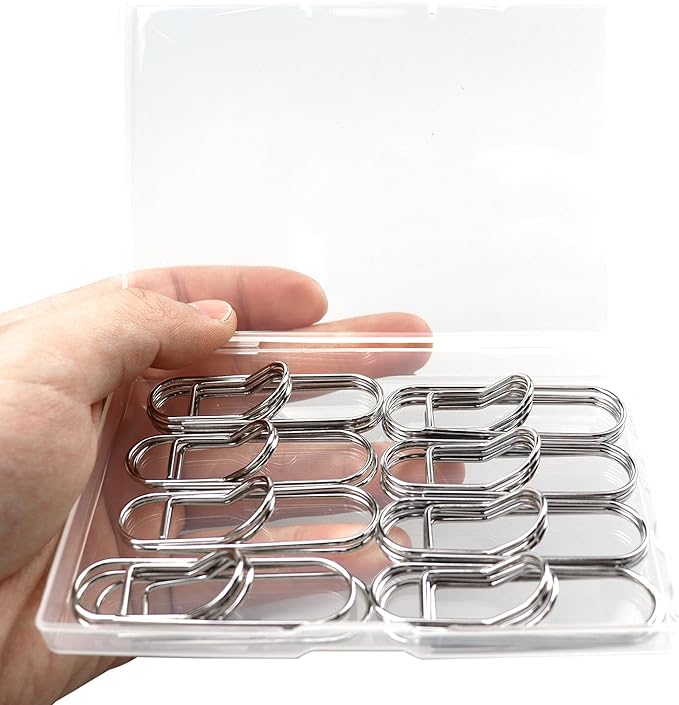 22 PCS 2.28 Inch (58mm) Paper Clips Silver Rust Resistant Metal Strong Pen Clip Style Paperclips for Office School Documents