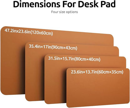 YSAGi Leather Desk Pad Protector, Office Desk Mat, Large Mouse Pad, Non-Slip PU Leather Desk Blotter, Laptop Desk Pad, Waterproof Desk Writing Pad for Office and Home (Brown, 31.5" x 15.8")