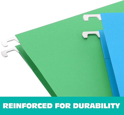 HERKKA Extra Capacity Legal Size Hanging File Folders, 30 Pack Reinforced Legal Size Hanging Folders with Heavy Duty 2 Inch Expansion, Designed for Bulky Files, Medical Charts, Assorted Colors