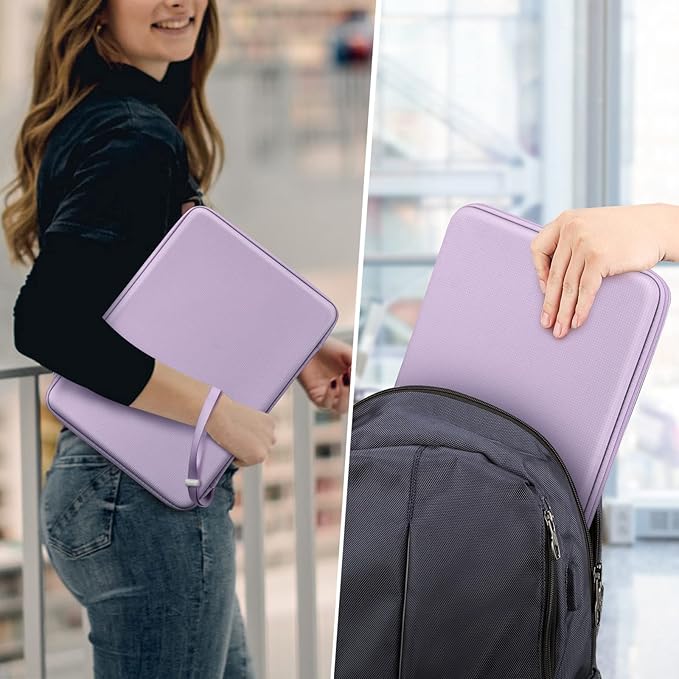 FINPAC Hard Laptop Sleeve Case for 13 inch MacBook Air M4 2025 M3 2024, 14 inch MacBook Pro M5/M4/M3/M2 A3401 A3185 A2918 A2992, 13'' Air/Pro, Waterproof Case for Dell, Surface Laptop, HP, Acer, Lilac