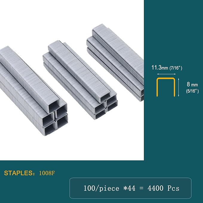 7/16" Narrow Crown Staples (5/16"), Galvanized 4400 Counts for Jovant 4V Nail Gun(one Kinds of Package Box)