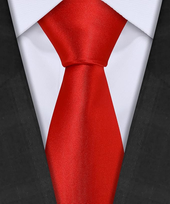 TIE G 5pcs Tie Set in WHITE OR BLACK GIFT BOX: Solid Color Necktie, Satin Bow Tie, Pocket Square, Lapel, Cuff Links