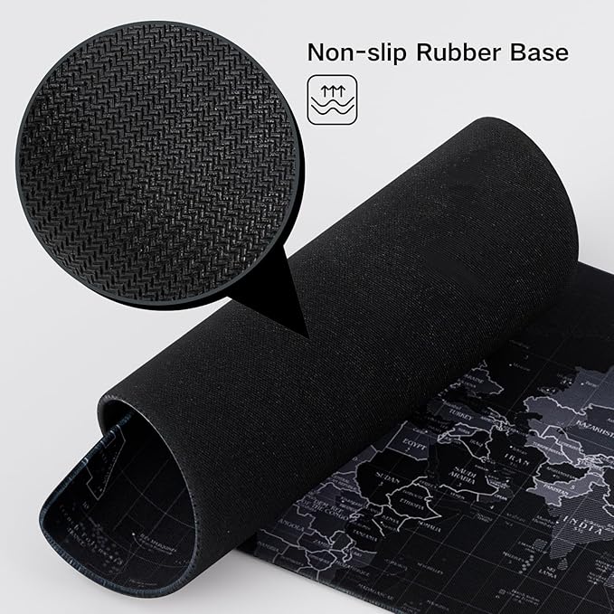 Black Large Mouse Pad,Waterproof Desk Mat,Extended Non-Slip Keyboard Mouse Pad Office Desk Pad 31.5" x 11.8" Anime Terrain Mouse Pads Desktop Protector for Office and Home