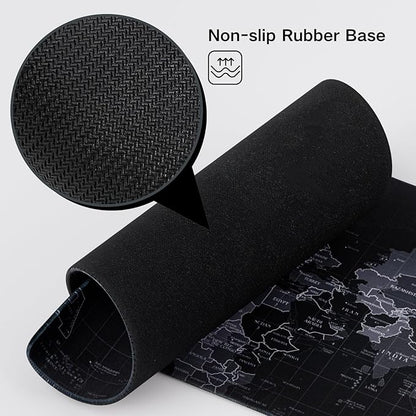 Black Large Mouse Pad,Waterproof Desk Mat,Extended Non-Slip Keyboard Mouse Pad Office Desk Pad 31.5" x 11.8" Anime Terrain Mouse Pads Desktop Protector for Office and Home