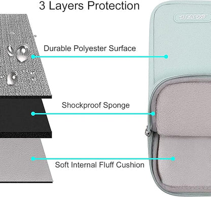 MOSISO Laptop Case 15 inch, 15 inch Laptop Sleeve Compatible with MacBook Air 15 M4 A3241 M3 A3114 M2 A2941 2025 2024 2023,Dell XPS 15,Polyester Vertical Computer Sleeve Bag with Pocket, Mint Green