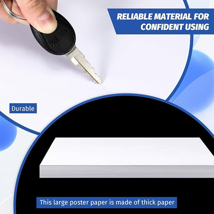 100 Pcs Printer Paper 11 x 17 Inch Copy Paper 52 lb Glossy Paper Heavy Weight Cardstock Tabloid Paper Heavy Card Stock for Presentation Laser Back to School Office Supplies(White)