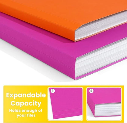 SUNEE File Folders, 150 Pack Manilla Folders 8.5 x 11, Colored File Folders Home Office School Supplies for Documents Files Paper, 5 Assorted Colors