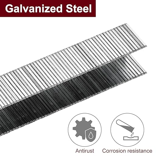 uxcell 22 Gauge Narrow Crown Staples 3/8" x3/8", 1000Pcs Galvanized Steel for Pneumatic, Electric Stapler, White