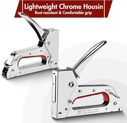 Arrow JT27 Light Duty Staple Gun Kit, Thin Wire Stapler with 2000 Pieces JT21 3/8" Staples, Lightweight Chromed-Steel Housing