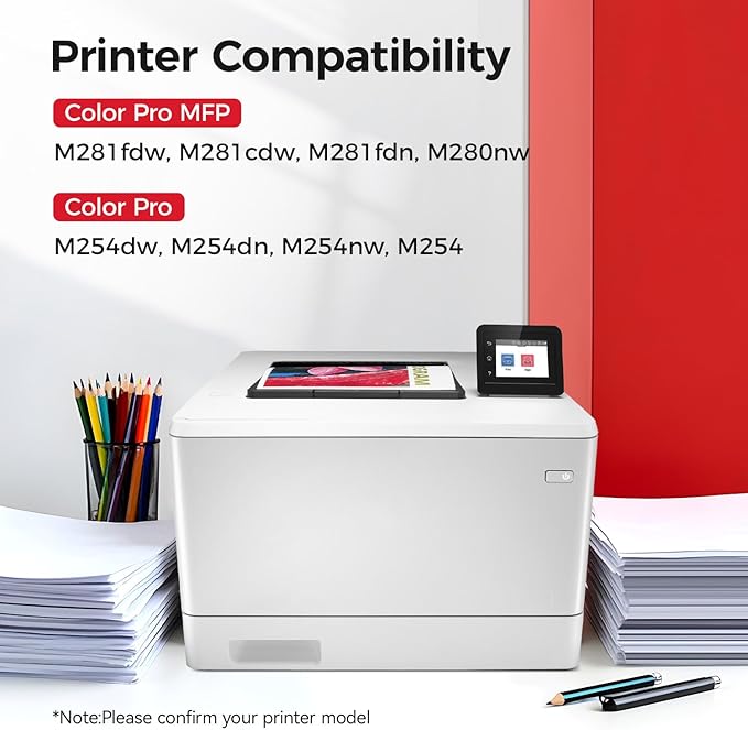202A Toner Cartridge Set 4-Pack High Yield Replacement for HP 202A CF500A CF501A CF502A CF503A Compatible with HP Color LaserJet Pro MFP M281fdw M281cdw M281fdn M280nw M254dw M254dn M254nw Printer Ink