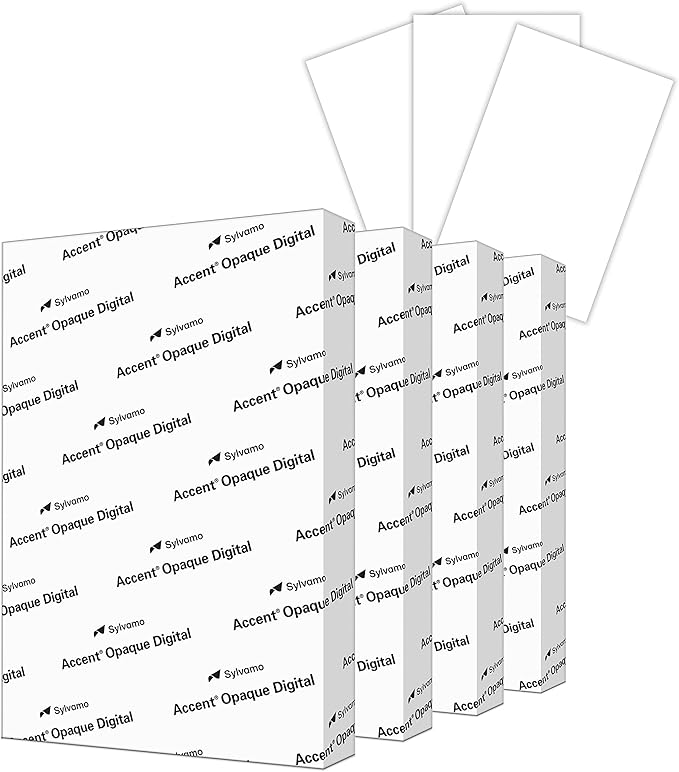 Accent Opaque White Printer Paper, 12” x 18” 28lb Copy Paper – 1,600 Sheets (4 Reams) – Premium Computer Paper with Super Smooth Finish, 97 Bright, 104gsm – Ideal for Ink Heavy Printing – 189024C